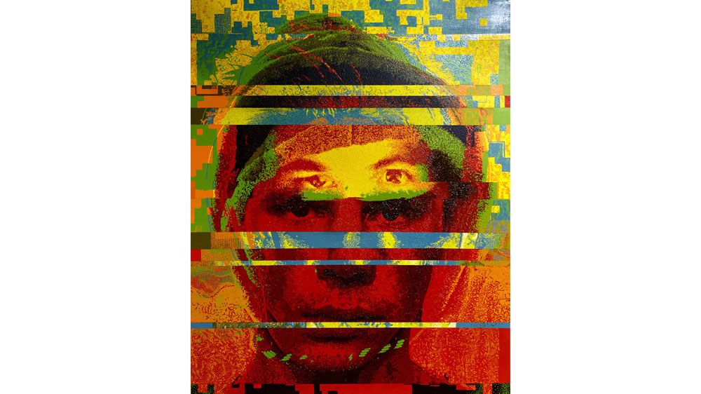 Tableaux de portrait glitché