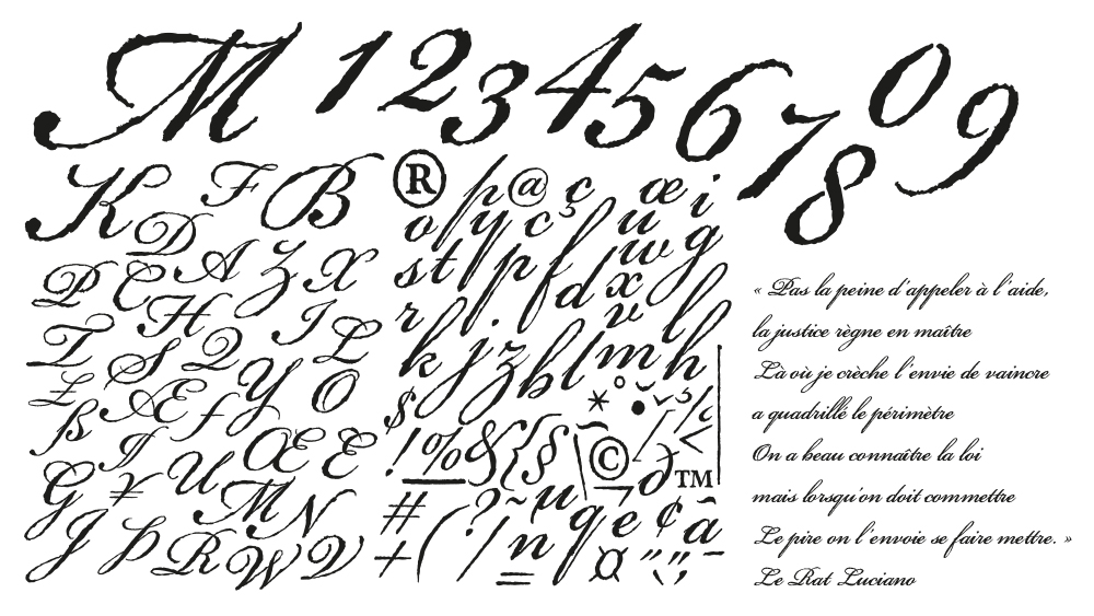 Création typographique Birkham script ink